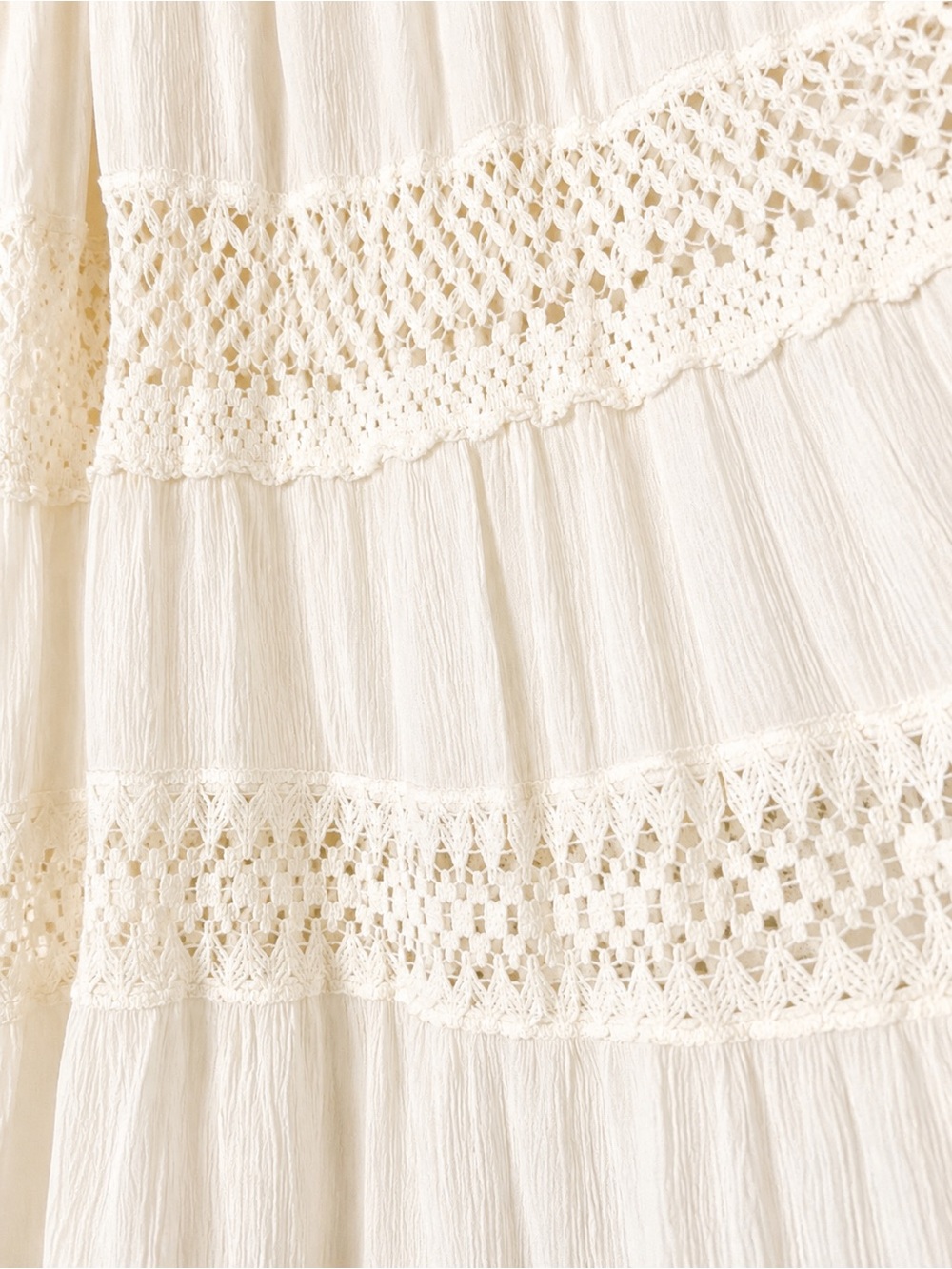 Forgotten Grace Gauze and
Crochet Lace Tiered Maxi Skirt Size XXL - Picture 6 of 9
